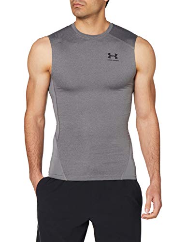 Under Armour UA HG Armour Comp SL Camiseta para Hombre, Gris (Carbon Heather/Black), L