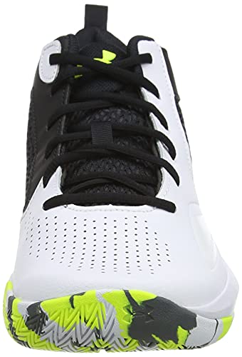 Under Armour UA Lockdown 5, Zapatillas de bsquetbol Unisex Adulto, White/Black/High-Vis Yellow, 44 EU