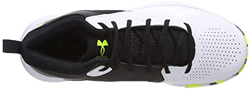 Under Armour UA Lockdown 5, Zapatillas de bsquetbol Unisex Adulto, White/Black/High-Vis Yellow, 44 EU