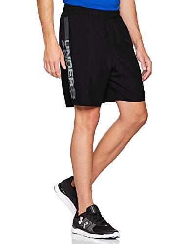 Under Armour Woven Graphic Wordmark, pantalón corto hombre, Negro (Black / Zinc Gray) , M