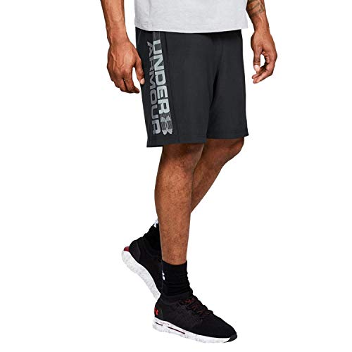 Under Armour Woven Graphic Wordmark, pantalón corto hombre, Negro (Black / Zinc Gray) , M