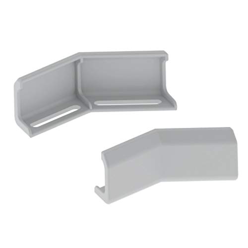 Unión esquina plana 60 en U48X, para giros de 45º en instalaciones de bandeja, material aislante, piezas izquierda y derecha, 8 x 7 x 6 centímetros, color gris (Referencia: 66841-48)