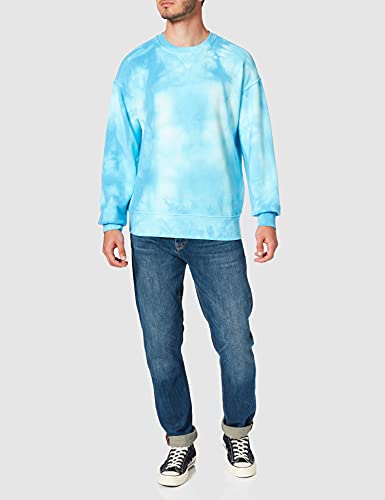 United Colors of Benetton Maglia G/C M/L 3j66j19h3 Sudadera con Capucha, Azul Tie Dye 88f, S para Hombre