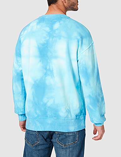 United Colors of Benetton Maglia G/C M/L 3j66j19h3 Sudadera con Capucha, Azul Tie Dye 88f, S para Hombre