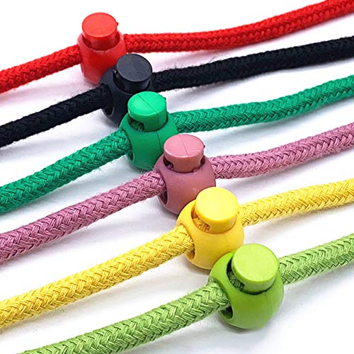 upain 80 Piezas Cerraduras de Cordón de Plástico con Resorte Redondo Cierre de Cuerda Cierres de Cable para Ropa Zapatos Mochila Suministros de Artesanía Colores Múltiples