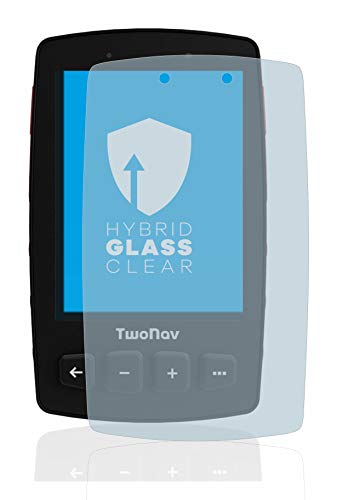 upscreen Protector Pantalla Híbrido Compatible con TwoNav Trail 2 Bike Hybrid Glass – 9H Dureza