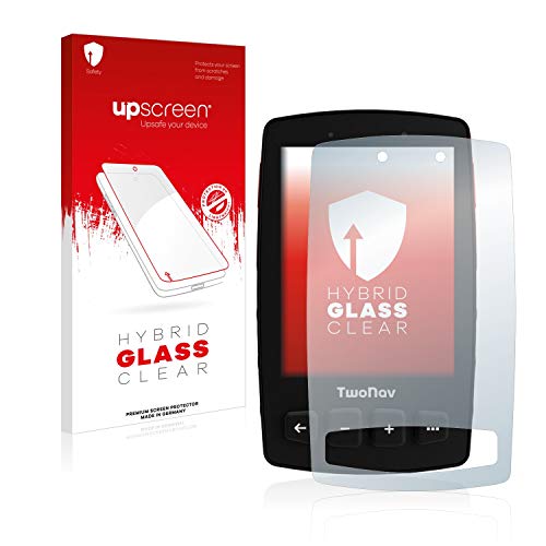 upscreen Protector Pantalla Híbrido Compatible con TwoNav Trail 2 Bike Hybrid Glass – 9H Dureza