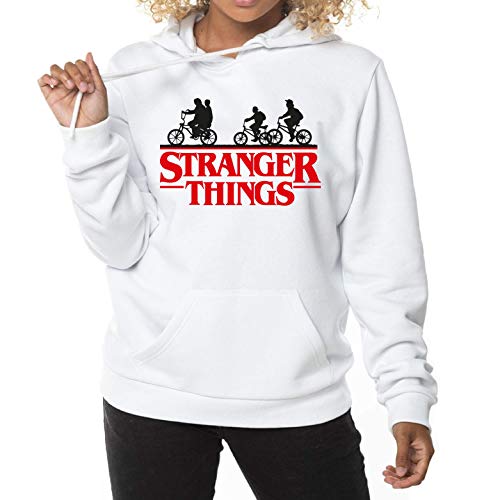 Upside Down Bikers - Sudadera Mujer con Capucha (Blanco, S)