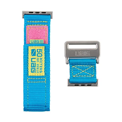 Urban Armor Gear Active Correa para Apple Watch 45mm/44mm/42mm [Watch SE, Series 7/Series 6/Series 5/Series 4/Series 3/Series 2/Series 1, Correa de Repuesto de Nylon] 80s Azul/Rosa, 80s (191489115695)