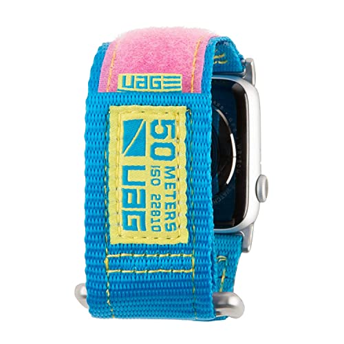 Urban Armor Gear Active Correa para Apple Watch 45mm/44mm/42mm [Watch SE, Series 7/Series 6/Series 5/Series 4/Series 3/Series 2/Series 1, Correa de Repuesto de Nylon] 80s Azul/Rosa, 80s (191489115695)