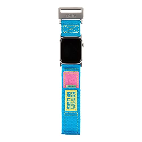 Urban Armor Gear Active Correa para Apple Watch 45mm/44mm/42mm [Watch SE, Series 7/Series 6/Series 5/Series 4/Series 3/Series 2/Series 1, Correa de Repuesto de Nylon] 80s Azul/Rosa, 80s (191489115695)