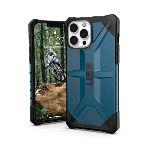 Urban Armor Gear Funda Plasma Compatible con Apple iPhone 13 Pro MAX [Cover Compatible con Carga inalámbrica, Funda de teléfono Resistente a los Golpes, Bordes elevados] Azul Transparente (Mallard)