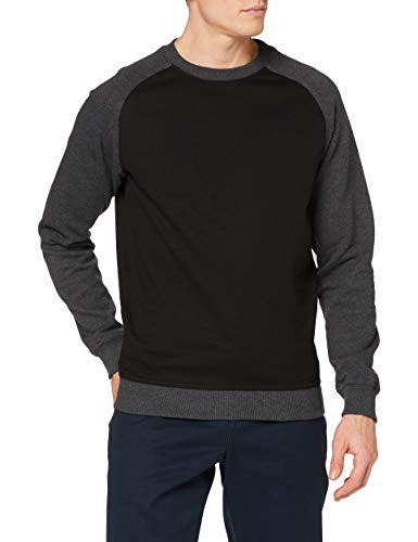 Urban Classics 2-Tone Raglan Crewneck, Sudadera Para Hombre, Multicolor (blk/cha 445), Large