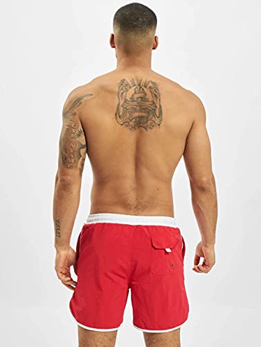 Urban Classics Bañador Retro Pantalones Cortos, Rojo, M para Hombre