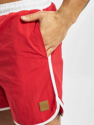 Urban Classics Bañador Retro Pantalones Cortos, Rojo, M para Hombre