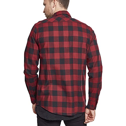 Urban Classics Checked Flanell Shirt - Camisa, negro / rojo, XXL