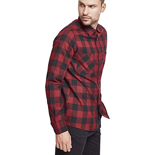 Urban Classics Checked Flanell Shirt - Camisa, negro / rojo, XXL