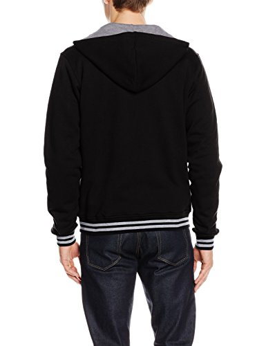 Urban Classics Hooded College Sweatjacket Chaqueta Deportiva, Mehrfarbig (Blk/Gry 29), XS para Hombre