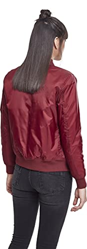 Urban Classics Ladies Basic Bomber Jacket Chaqueta, Rojo-Rojo (Burdeos 606), 34 (Tamaño del Fabricante: XS) para Mujer