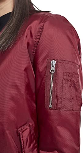 Urban Classics Ladies Basic Bomber Jacket Chaqueta, Rojo-Rojo (Burdeos 606), 34 (Tamaño del Fabricante: XS) para Mujer
