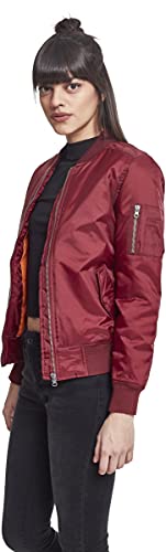 Urban Classics Ladies Basic Bomber Jacket Chaqueta, Rojo-Rojo (Burdeos 606), 34 (Tamaño del Fabricante: XS) para Mujer