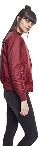 Urban Classics Ladies Basic Bomber Jacket Chaqueta, Rojo-Rojo (Burdeos 606), 34 (Tamaño del Fabricante: XS) para Mujer