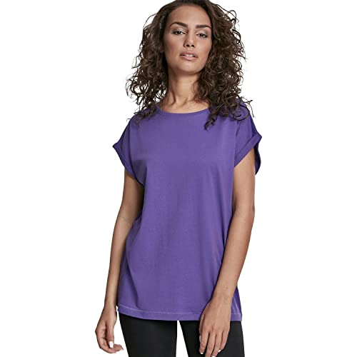 Urban Classics Ladies Extended Shoulders tee Camiseta, Morado (Ultraviolet), S para Mujer