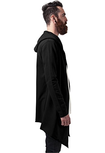 Urban Classics Long Hooded Open Edge Cardigan Sweater, Black, S para Hombre