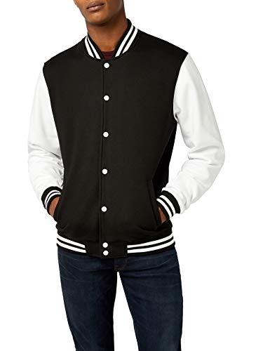 Urban Classics - Sudadera de estilo universitario, multicolor (blk/wht), talla large