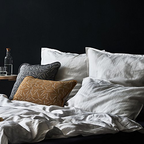 URBANARA Bellvis – Juego de cama 100% puro lino belga terracota – 1 funda nórdica de 135 x 200 cm + 1 funda de almohada de 80 x 80 cm, juego de 2 piezas de lino