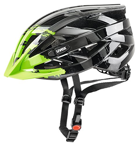 Uvex I-Vo C Casco de Ciclismo, Unisex Adulto, Negro/Verde, 56-60 cm