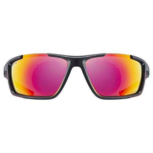 Uvex sportstyle 310 Gafas de deporte, Adultos unisex, black mat red/mirror red, one size