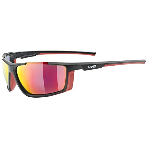 Uvex sportstyle 310 Gafas de deporte, Adultos unisex, black mat red/mirror red, one size