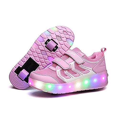 V-Do Zapatillas de Ruedas con Luces para niñas Patines de Ruedas Zapatos Transpirables Zapatillas con Ruedas