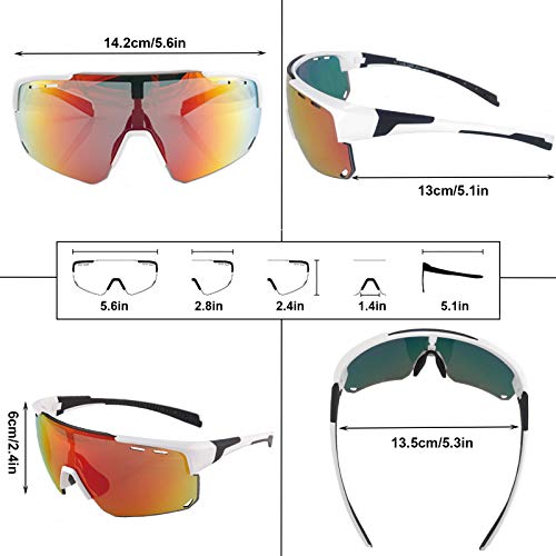 V VILISUN Gafas Deportivas Polarizadas con Protección UV400 con 4 Lentes Intercambiables Gafas De Ciclismo Mujeres Hombres para Deportes Al Aire Libre Ciclismo Motociclismo Correr Pesca Golf