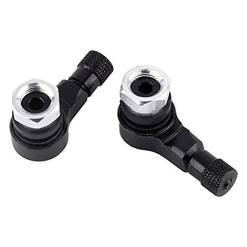 Válvulas de Llantas, 2 Piezas 11.3 mm Motocicletas universales Ruedas de Aluminio Válvulas de Llantas Cápsulas 90 Grados (Extensiones de vástagos de válvulas)(Black)