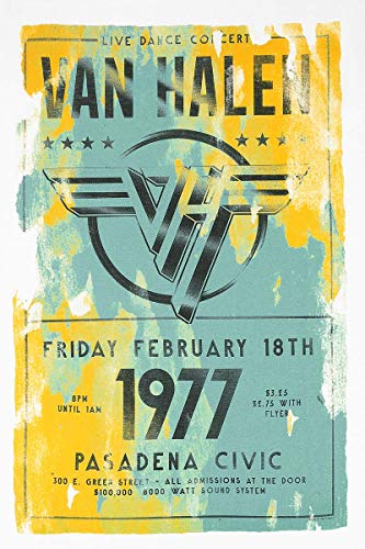 Van Halen Pasadena 1977 Camiseta Blanco M