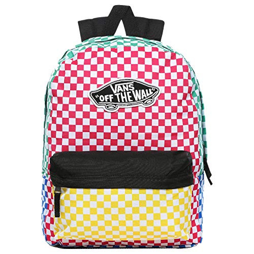 Vans Mochila unisex con dos correas ajustable para colegio escolar, Paprika-Checkerboard, Talla única, Mochila real