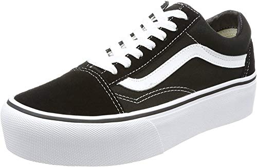 Vans Old Skool Platform, Zapatillas Unisex Adulto, Negro (Black/White Y28), 39 EU