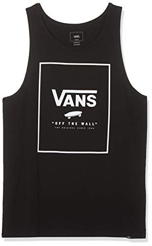 Vans Print Box Tank Camiseta, Negro (Black White Grey Melange), Large para Hombre