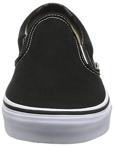 Vans Slip-on - Zapatillas bajas clásicas Canvas para adultos, suela blanca de zapato negro, 40 EU