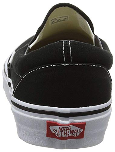 Vans Slip-on - Zapatillas bajas clásicas Canvas para adultos, suela blanca de zapato negro, 40 EU