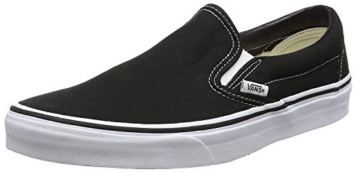 Vans Slip-on - Zapatillas bajas clásicas Canvas para adultos, suela blanca de zapato negro, 40 EU