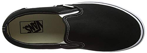 Vans Slip-on - Zapatillas bajas clásicas Canvas para adultos, suela blanca de zapato negro, 40 EU