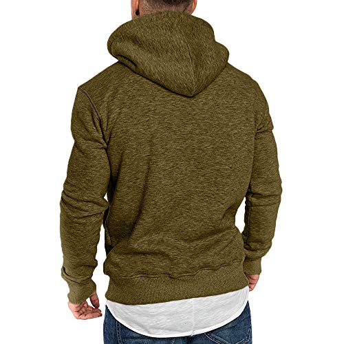 ¡Venta de liquidación! Sudadera con Capucha Hombre Hoodie Adolescentes Chico Pullover Básico Top Chandal Hombres Blusa Clásico Ropa Deportivos Casual Streetwear Yvelands(Verde F,XXXL)