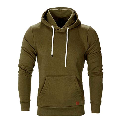 ¡Venta de liquidación! Sudadera con Capucha Hombre Hoodie Adolescentes Chico Pullover Básico Top Chandal Hombres Blusa Clásico Ropa Deportivos Casual Streetwear Yvelands(Verde F,XXXL)