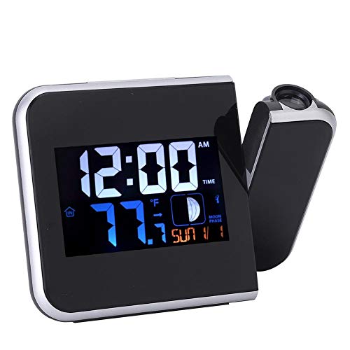 Venta loca Despertadores digitales con pantalla LCD, reloj electrónico de ondas de radio negro, para uso en el hogar de la oficina de los profesores(European standard 220V)