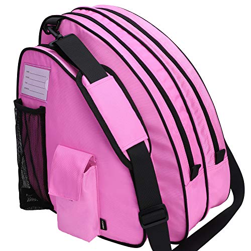 VENTCY Bolsa para Patines, Bolsa Patines Adulto, Bolsa Patines Ruedas, Bolsa Patines Línea para Nina, Bolsa Patines 4 Ruedas hasta El Tamaño 43 (EU) Rosado