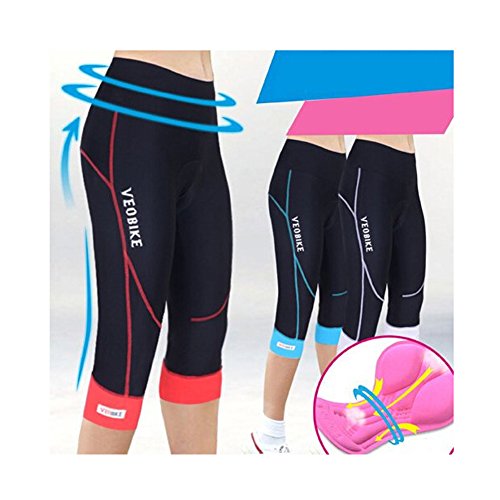 VEOBIKE Pantalones Cortos de Ciclismo Mujer, Traspirable Secado Rápido Pantalon Ciclismo con 3D Gel Acolchado para Correr Senderismo Bici