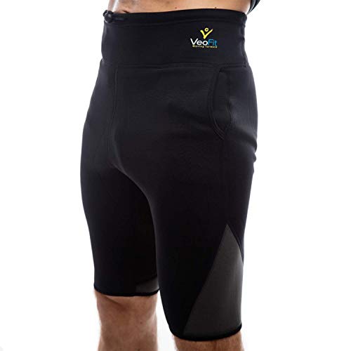 VeoFit Pantalón Corto de Sudoración y Compresión por Hombre Tallas S - Tonifica el Abdomen Flojo y reafirma los Muslos – Ofertas : Guía para Estar en Forma y Bolso para Transporte